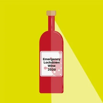 Emergency lockdown wine vector 2020 vintage Stock Illustration