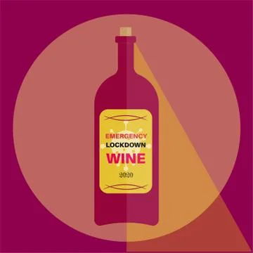 Emergency lockdown wine vector 2020 vintage Stock Illustration