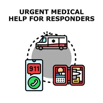 Emergency medical help for first responders illustration Stock Illustration