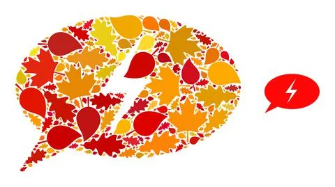 Emergency Message Autumn Composition Icon with Fall Leaves イラスト素材