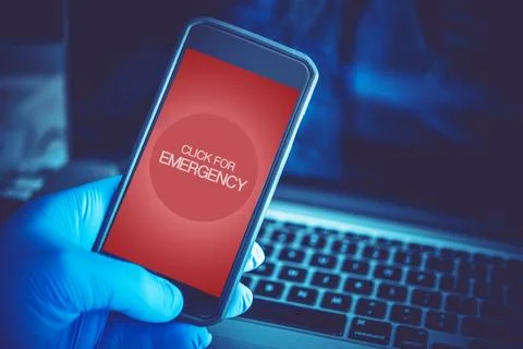 Emergency Mobile Application Stockfoto's