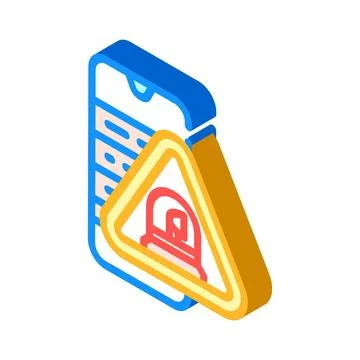 Emergency mode feature isometric icon vector illustration Stock Illustration