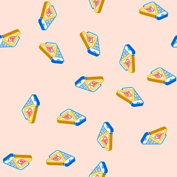 Emergency mode feature isometric icon seamless pattern Illustrazione stock