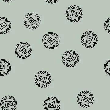 Emergency mode feature line seamless pattern Illustrazione stock