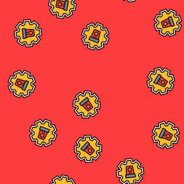 Emergency mode feature vector seamless pattern Stock Illustration