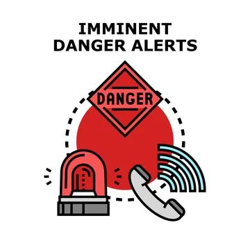 Emergency notification system sending danger alerts concept Stock Illustration
