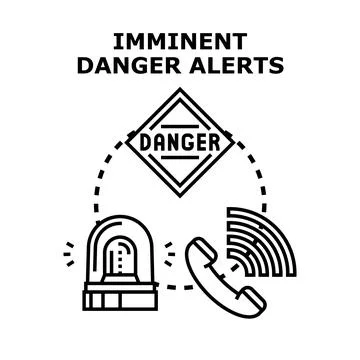 Emergency notification system sending danger alerts concept Stock Illustration