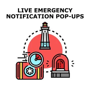 Emergency notification system sending immediate alert messages Stock Illustration