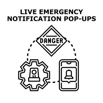 Emergency notification system sending urgent safety alerts Stock Illustration
