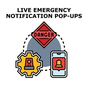 Emergency notification system sending urgent safety alerts Stock Illustration