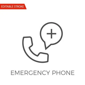 Emergency Phone Vector Icon Stock Illustration