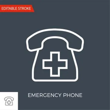 Emergency Phone Vector Icon Stock Illustration