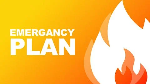 Emergency plan for safety during crisis and emergency situations in the Stock Illustration