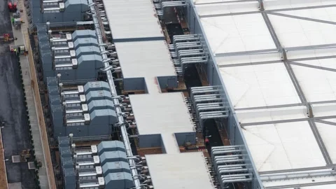 Emergency power backup at data center in Waltham Cross, United Kingdom. Stock Footage 320893666