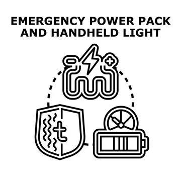 Emergency power pack and handheld light concept vector 스톡 일러스트