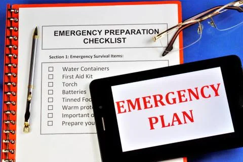Emergency preparedness checklist. Stock Photos