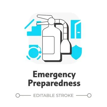 Emergency preparedness flat outline concept icon Stock Illustration
