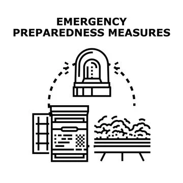 Emergency preparedness planning implementing safety measures concept Stock Illustration