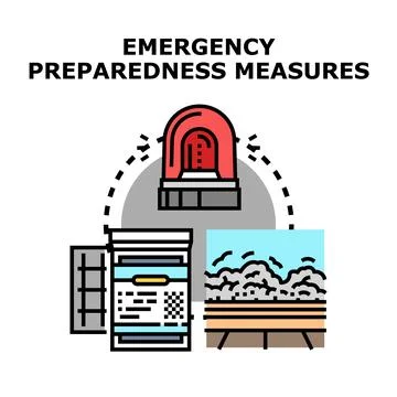 Emergency preparedness planning implementing safety measures concept Stock Illustration