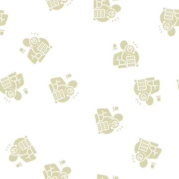 Emergency recovery glyph seamless pattern Illustrazione stock