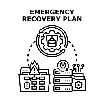 Emergency recovery plan for data and system recovery Illustrazione stock