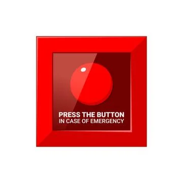 The Emergency Red Button. Isolated Vector illustration Illustrazione stock