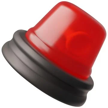 Emergency red flashing light 3D vector icon, police, firefighter and ambulance Stock Illustration