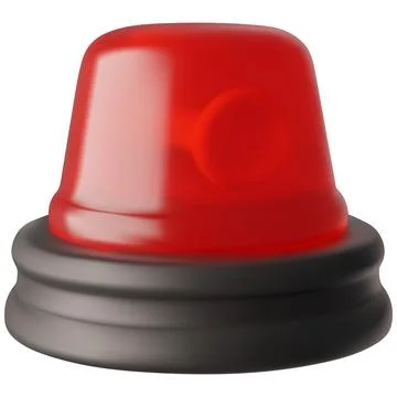 Emergency red flashing light 3D vector icon, realistic police, firefighter and Stock Illustration