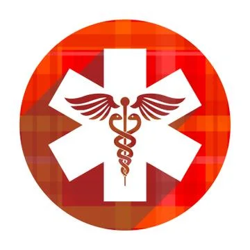 Emergency red flat icon isolated. Stock Illustration
