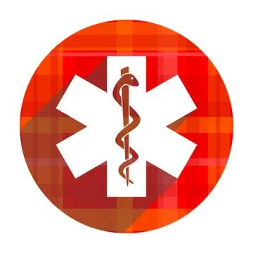 Emergency red flat icon isolated. Illustrazione stock