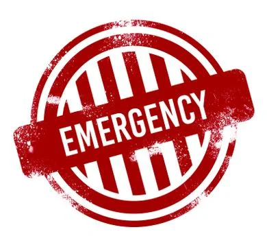 Emergency - red grunge button, stamp Stock Illustration