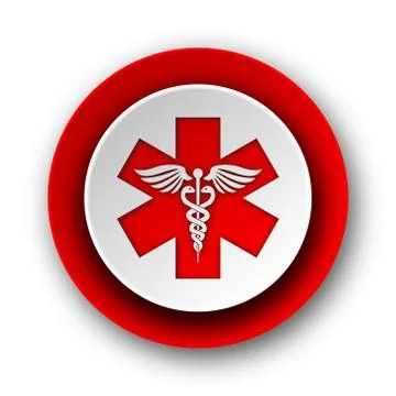 Emergency red modern web icon on white background. Illustrazione stock