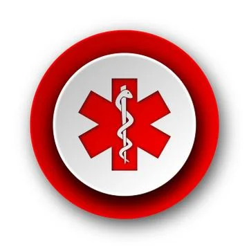 Emergency red modern web icon on white background. Illustrazione stock