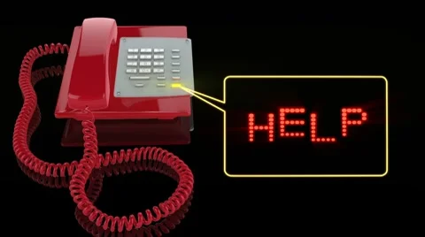 Emergency Red Phone with Help text Stock Footage 8646588