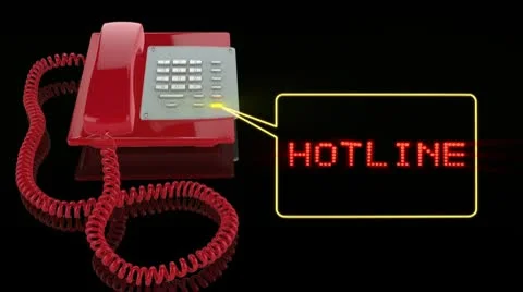 Emergency Red Phone with Hotline text 스톡 동영상 9455534