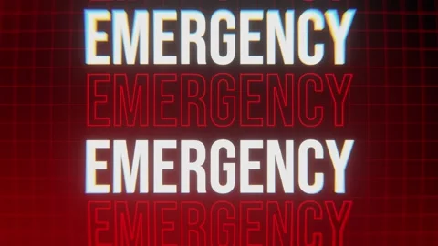 Emergency Red Text Warning Alert Motion Graphic Background. 4K Video stock 337031137