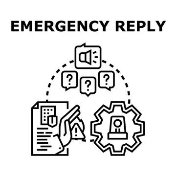 Emergency reply protocol managing urgent crisis communication Stock Illustration