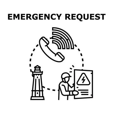 Emergency request for technical assistance icon concept Stock Illustration