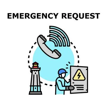 Emergency request for technical assistance icon concept Stock Illustration