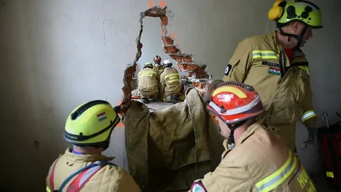 Emergency rescue team in action during Vigorous Warrior 스톡 동영상 108166226