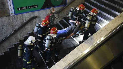 Emergency rescue team in action during Vigorous Warrior 스톡 동영상 108439928