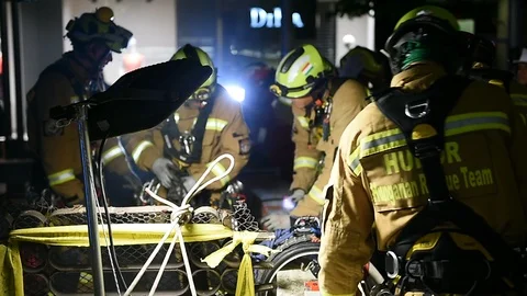 Emergency rescue team in action during Vigorous Warrior 스톡 동영상 108440168