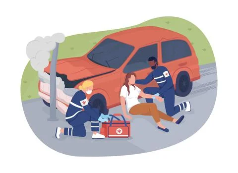 Emergency response 2D vector isolated illustration Illustrazione stock