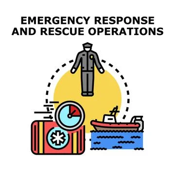 Emergency response and rescue operations concept illustration Stock Illustration
