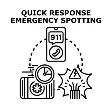 Emergency response calling for quick spotting and assistance Stock Illustration