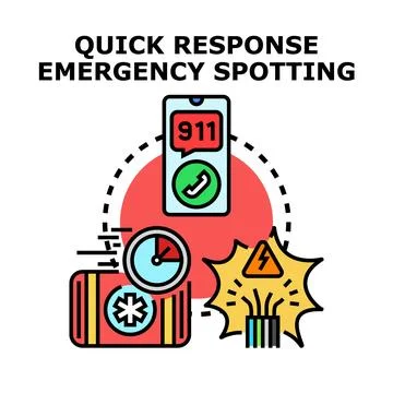 Emergency response calling for quick spotting and assistance Stock Illustration