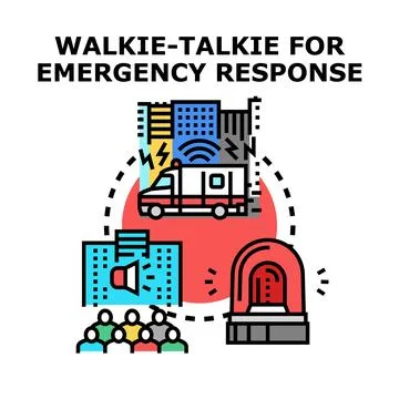Emergency response communication system vector concept illustrating Stock Illustration