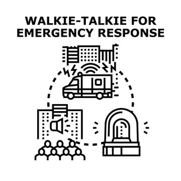 Emergency response communication system vector concept illustrating Stock Illustration