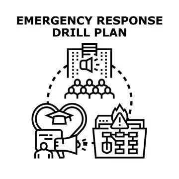 Emergency response drill plan preparation and training Stock Illustration