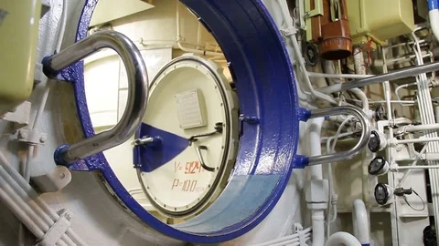 Emergency response exercises on a submarine Stock Footage 70321568